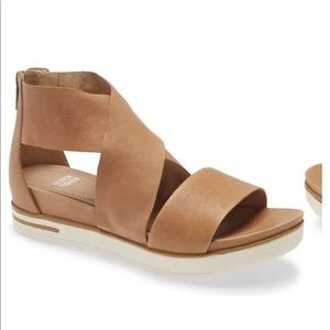 Eileen Fischer Sport Platform Sandal - Light Brown Leather Size 10